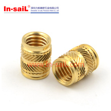 Brass Insert Nut for Thermoplastic Featured with Double-Twilled Knurls